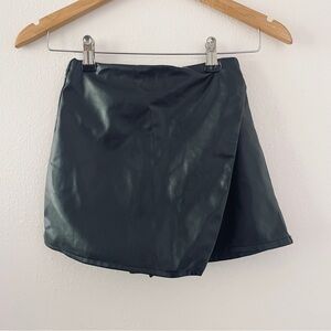 Zara Girls Black Faux Leather Mini Skort